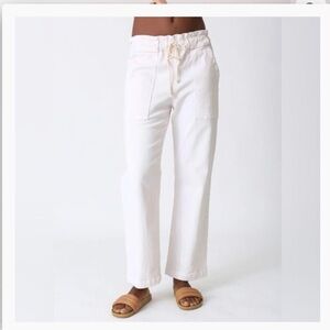 Electric & Rose Easy Drawstring Pants in White